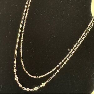 LC Lauren Conrad Multi Chain Gold Champagne Colored Necklace